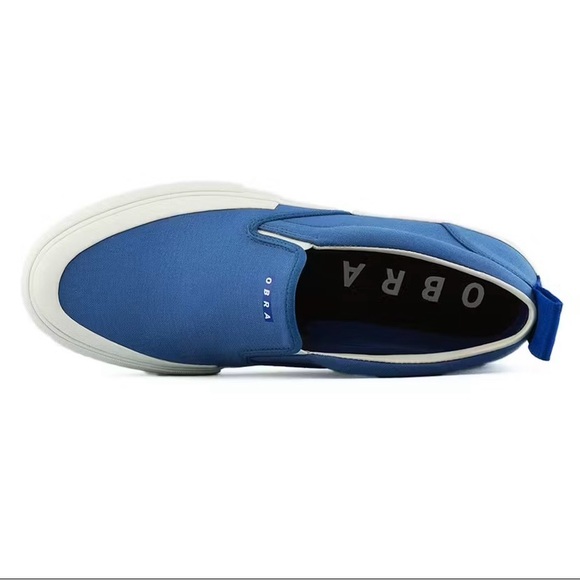 Men’s NIB OBRA 240 Canvas Slip-on Wrap-Toe Shoes in Blue/White, Size 8 (Flaw) main image 7
